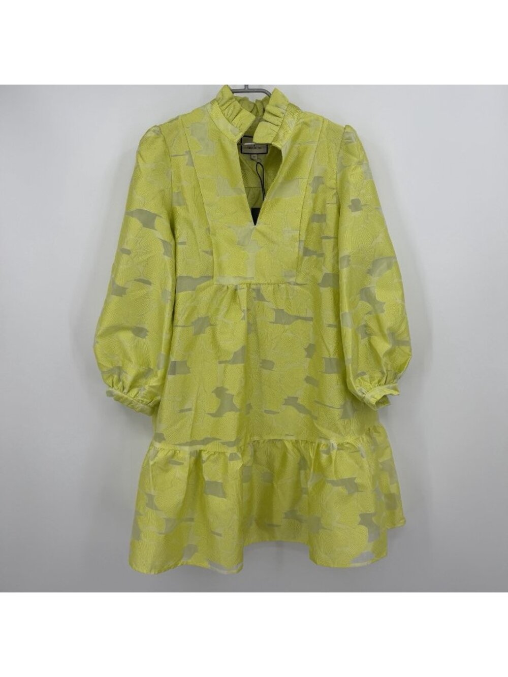 Tuckernuck Citron Fil Coupe Palmerston Dress sz M Floral Long Sleeve Mini NWT